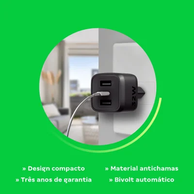 Carregador Turbo 32w Gan Ec 12 Power Preto Intelbras — foto 5