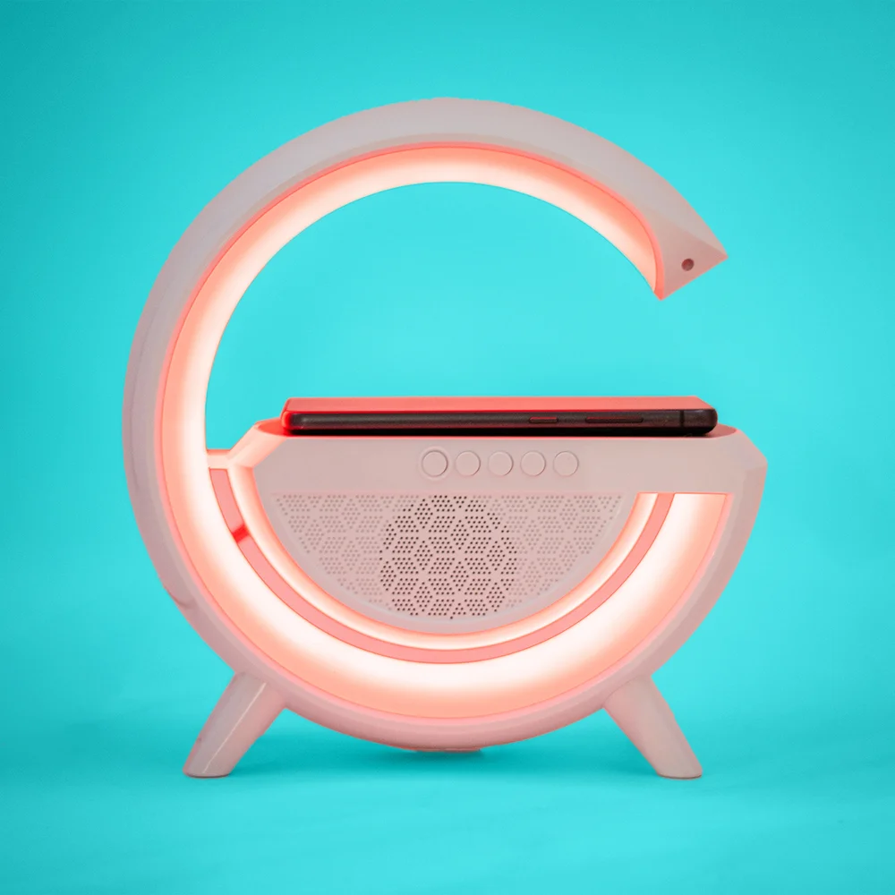 Imagem 2 de 5 do produto Caixa De Som Bluetooth Carregamento Por Indução Luminária Portátil Kp-542