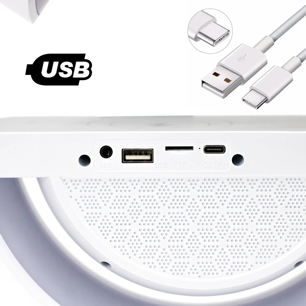 Imagem 3 de 5 do produto Caixa De Som Bluetooth Carregamento Por Indução Luminária Portátil Kp-542