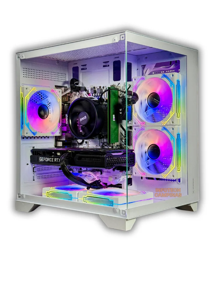 PC Gamer Aquario Ryzen 5 5500 | RTX 5060 8GB | 32gb Ddr4 | SSD Nvme 1TB | B450 White | Win 11 Pro - Pronto Para Jogar Com Estilo - view 4