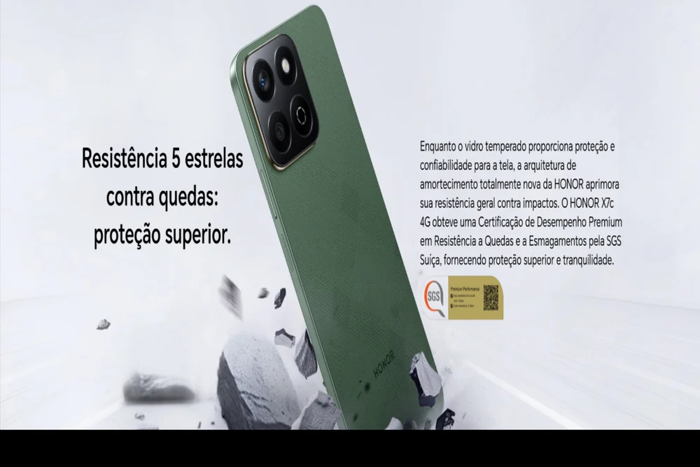 Imagem 3 de 4 do produto Smartphone Honor X7c 4g 256gb 16gb Ram (8 + 8) Tela 6,77 120hz Câmera Dupla 108mp - Preto