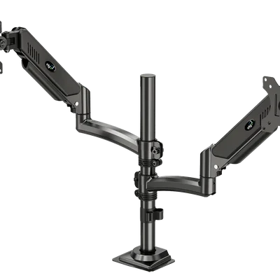 Suporte Ergonômico Tipo Torre Multiarticulado de Mesa, 2 Monitores 17" a 35", Pistão a Gás, Preto, FH160L, ELG