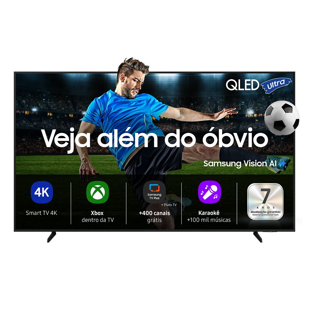 Samsung Vision AI TV 75" QLED Ultra 4K Q7F 2025, Pontos Quânticos, Processador com AI, Art Store, Alexa
