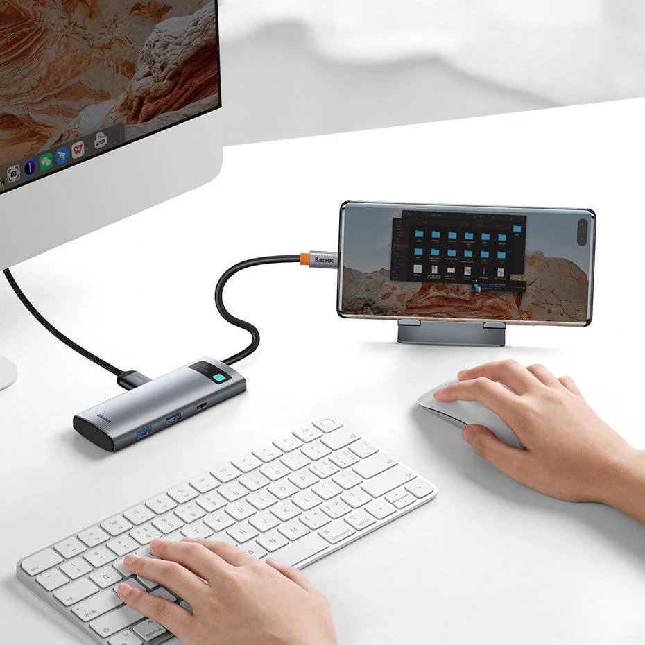Imagem 2 de 5 do produto Hub Dock Station Baseus 7 Em 1 Macbook Pro Air HDMI 4k Usb-c.