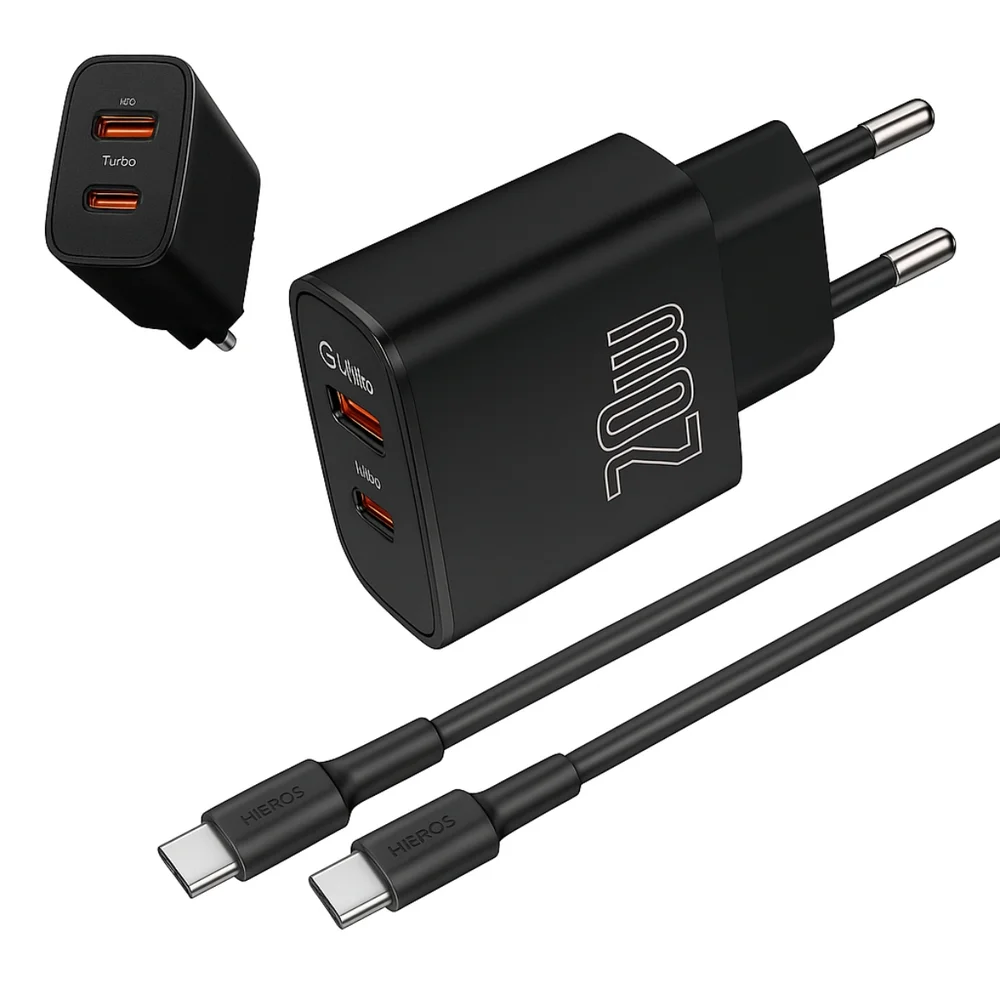 Carregador Preto Turbo P/ Smartphones Tipo C