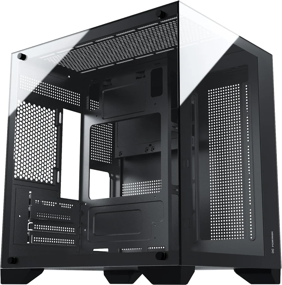 Gabinete Gamer Fortrek Clarity Preto – Design Aquário Com Lateral De Vidro Temperado