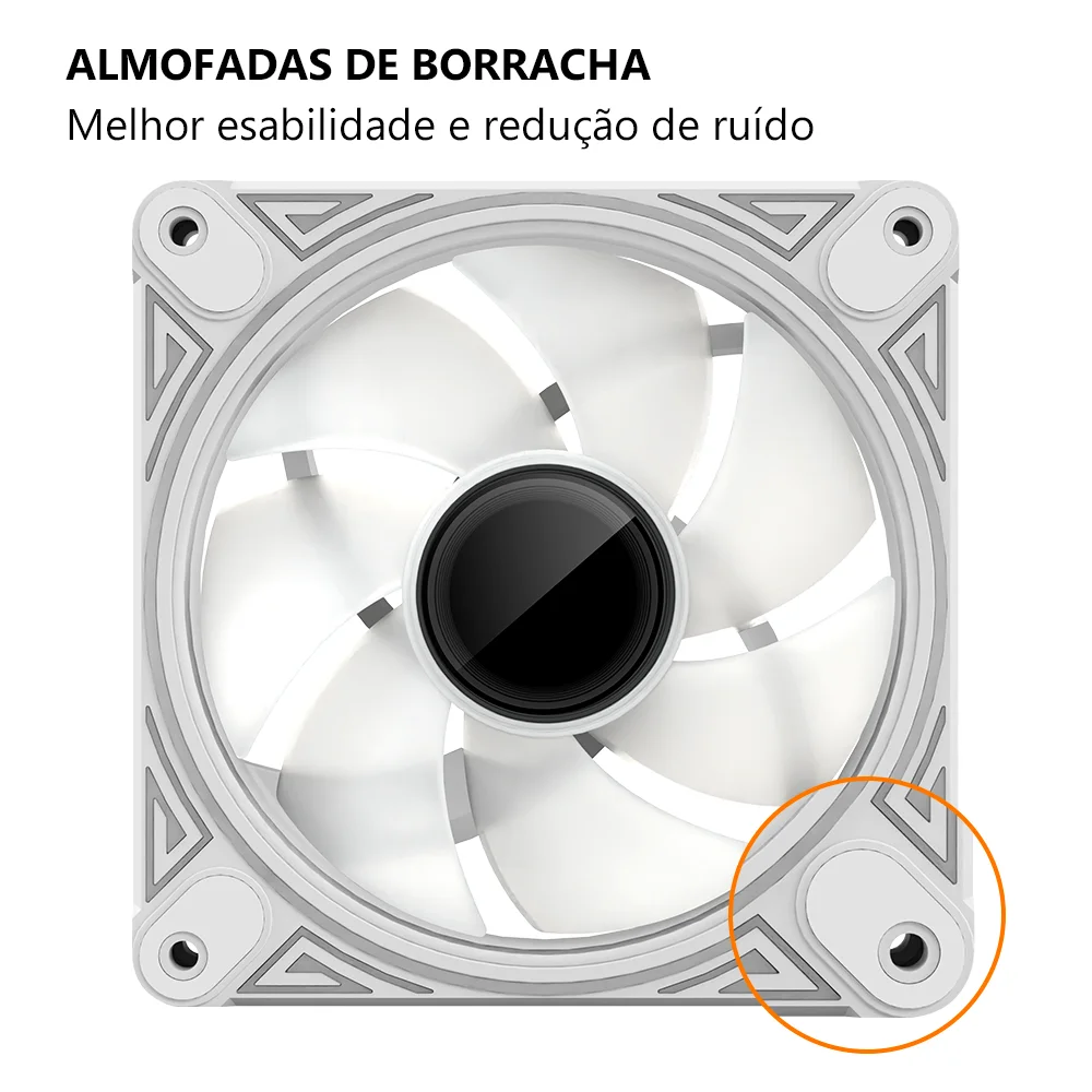 Cooler Fan DM1 Led Infinito, Pwm 4 Pinos, ARGB 5v 3 Pinos, 120mm, Branco, Coolmoon CM-DM1-W 8