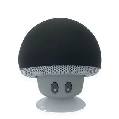 Alto-falante Bluetooth Sem Fio Com Ventosa, Cogumelo Na Cor Preto