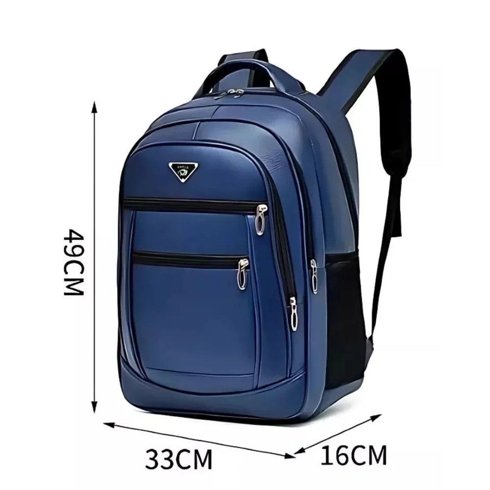 Imagem 2 de 5 do produto Mochila De Couro Masculina Grande Semi Impermeável Trabalho