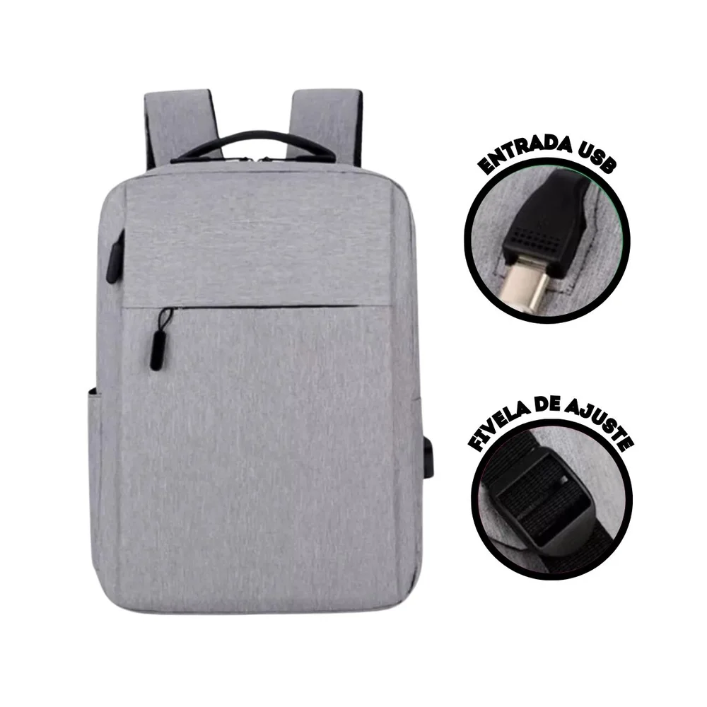 Imagem 4 de 5 do produto Mochila Bolsa Executiva Escolar Faculdade Universidade Trabalho Reforçada Com Saída Usb