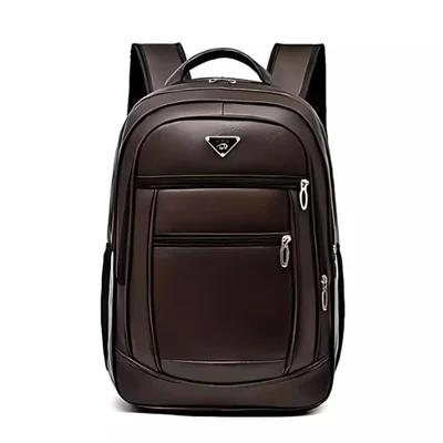 Mochila De Couro Masculina Grande Semi Impermeável Trabalho