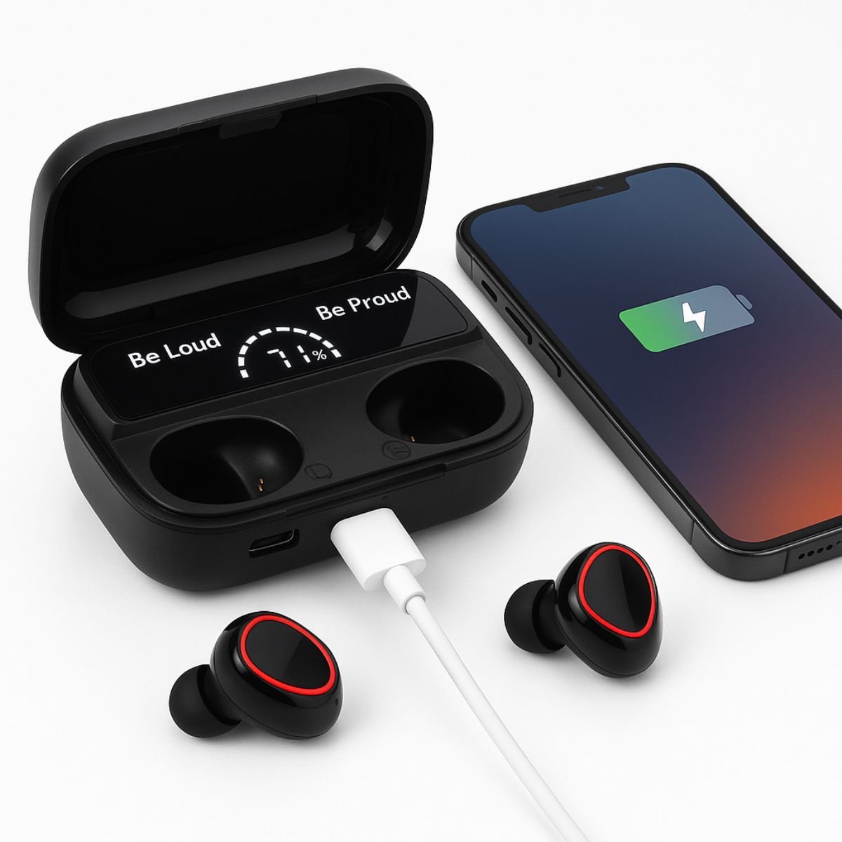 Fone Tws Digital Visor Digital, Cor Preto - Pronto Para Uso