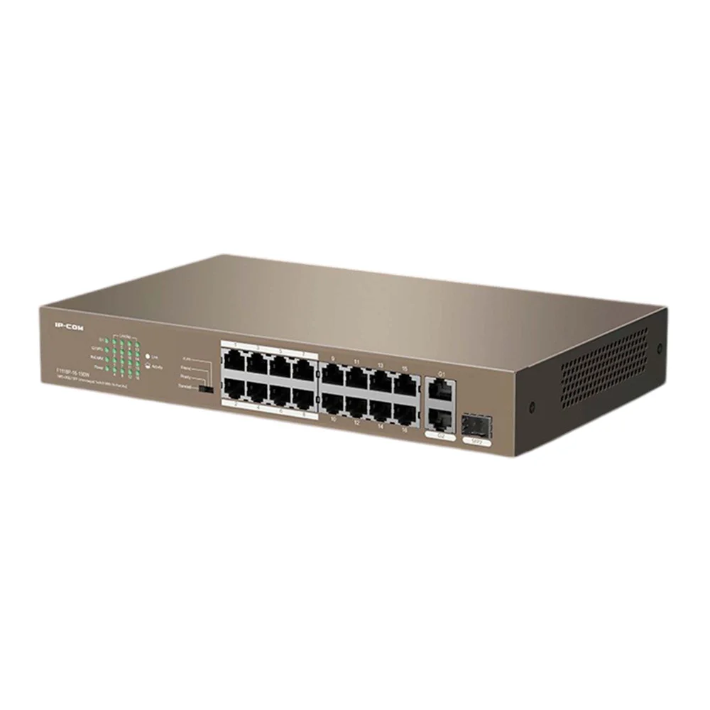 Imagem 3 de 5 do produto Switch Ip-com F1118p-16-150w 16 Portas 10/100/1000 Poe Não Gerenciado