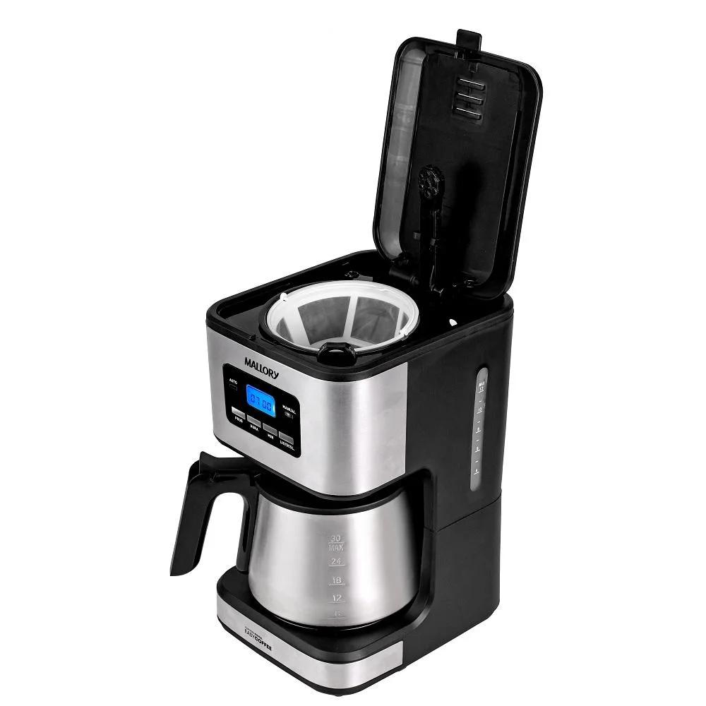 Imagem 2 de 5 do produto Cafeteira Elétrica Mallory 1,5 Litros Easy Coffee Preto E Inox - 220v