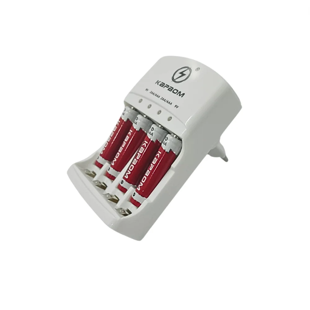 Imagem 4 de 4 do produto Carregador De Pilhas Com LED + 04 Pilhas Aaa Recarregáveis