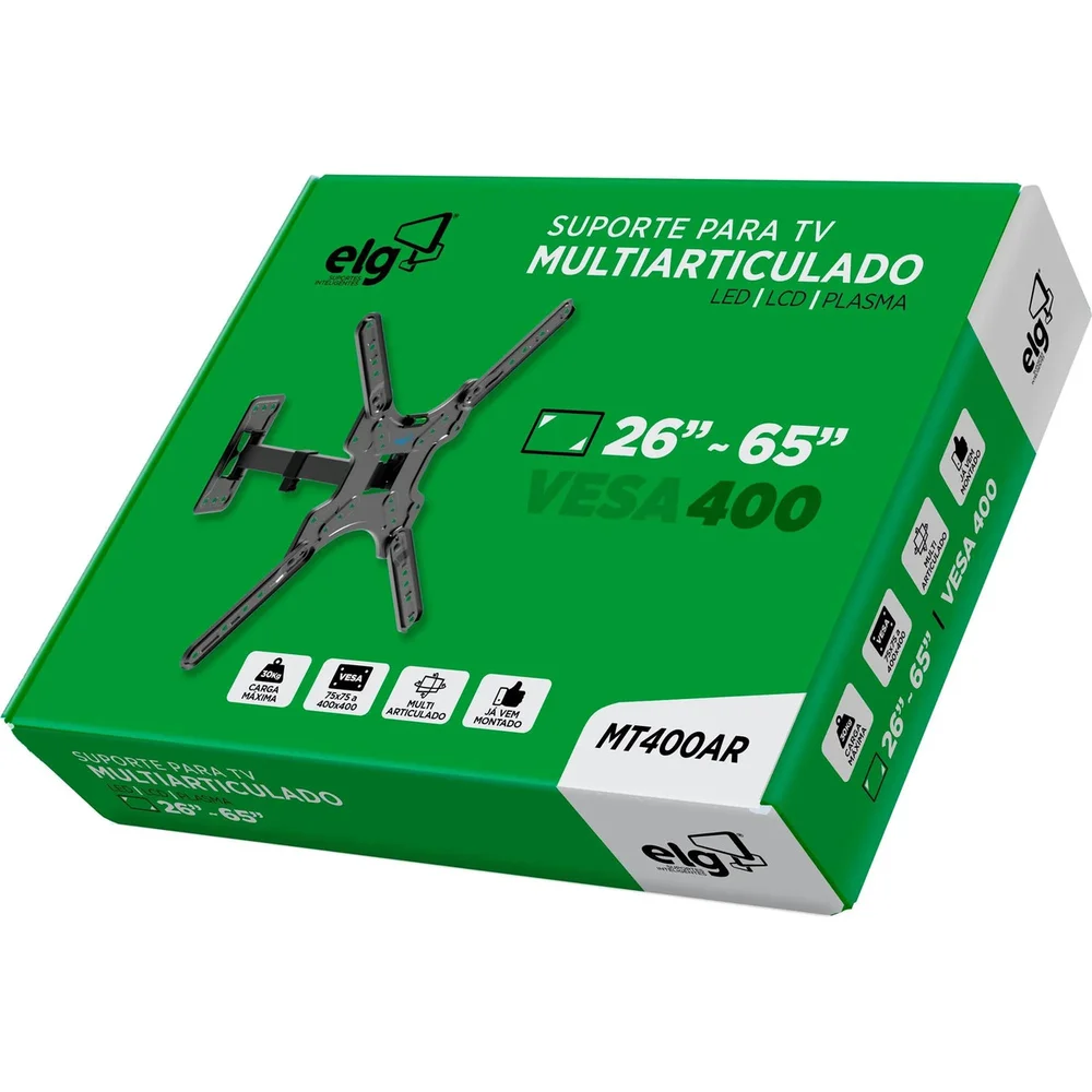 Imagem 3 de 5 do produto Suporte Para Tv Articulado Elg Mt400ar 26-65" Preto