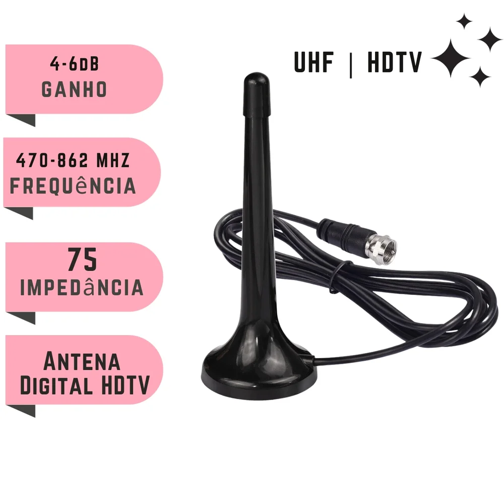 Imagem 2 de 5 do produto Antena Hd Digital Compacta E Potente Interna/externa