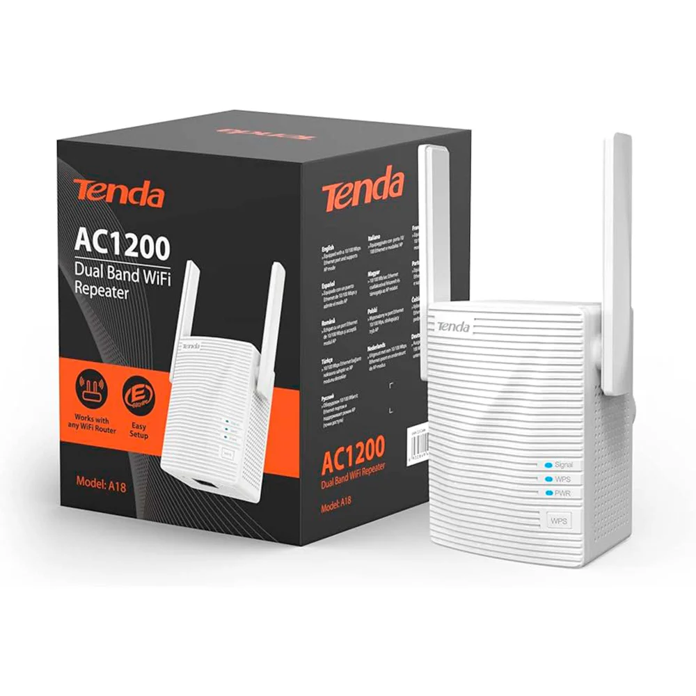 Repetidor Tenda A18 Wireless 1200 Mbps Com 2 Antenas Externas