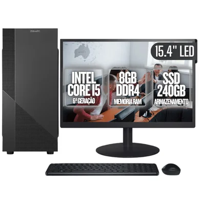 Computador Completo Bluepc Task Intel Core i5 6ª Geração 8GB Ddr4 SSD 240GB Monitor 15.4" - Cdbp-ta002