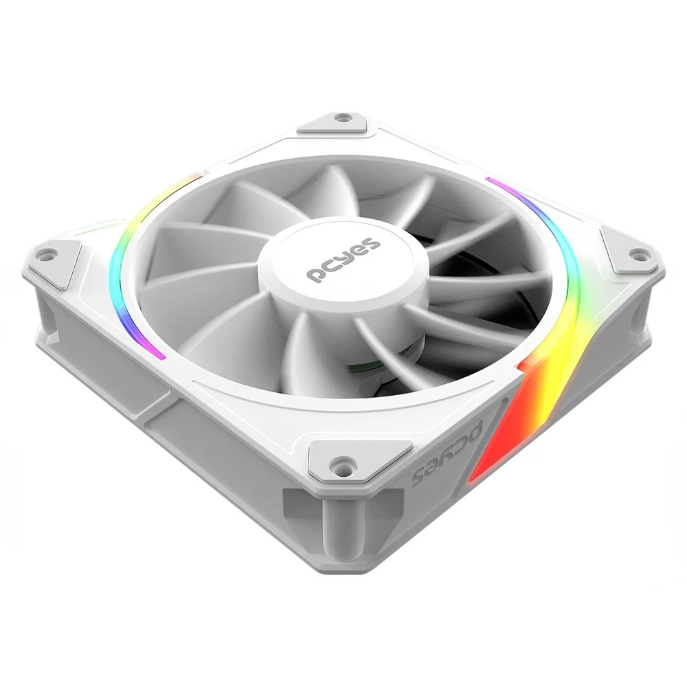 Imagem 2 de 5 do produto Kit Cooler Fan Para Gabinete 3un Sangue Frio 3 ARGB White Ghost Reverse 120mm PCyes