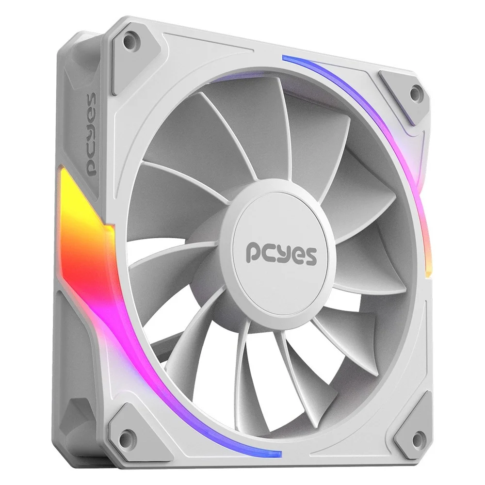 Imagem 3 de 5 do produto Kit Cooler Fan Para Gabinete 3un Sangue Frio 3 ARGB White Ghost Reverse 120mm PCyes