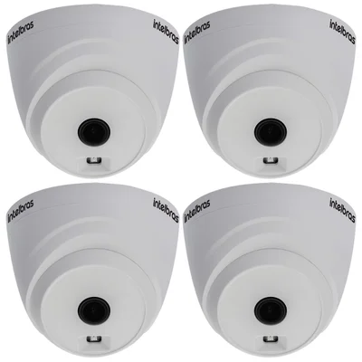 Kit 4 Câmeras Intelbras Vhl 1120 Dome Hdcvi Lite, Hd 720p, Lente 3.6mm, Visão Noturna 20m