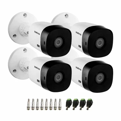 Kit 4 Câmeras Intelbras Vhl 1220 B G2 Bullet Hdcvi Full Hd 1080p Visão Noturna 20m Ip66 + Conectores