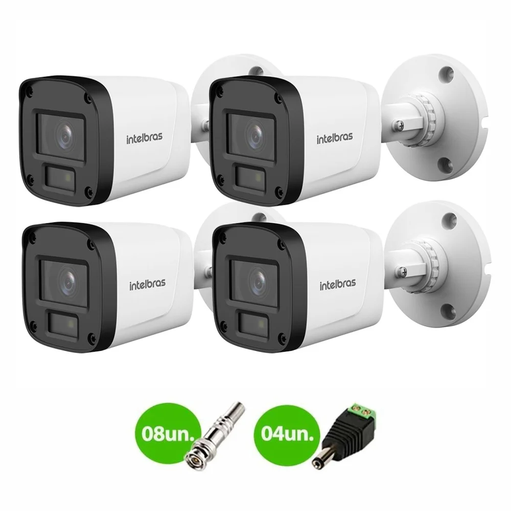 Imagem 2 de 5 do produto Kit 4 Câmeras Intelbras Vhl 1220 B G2 Bullet Hdcvi Full Hd 1080p Visão Noturna 20m Ip66 + Conectores