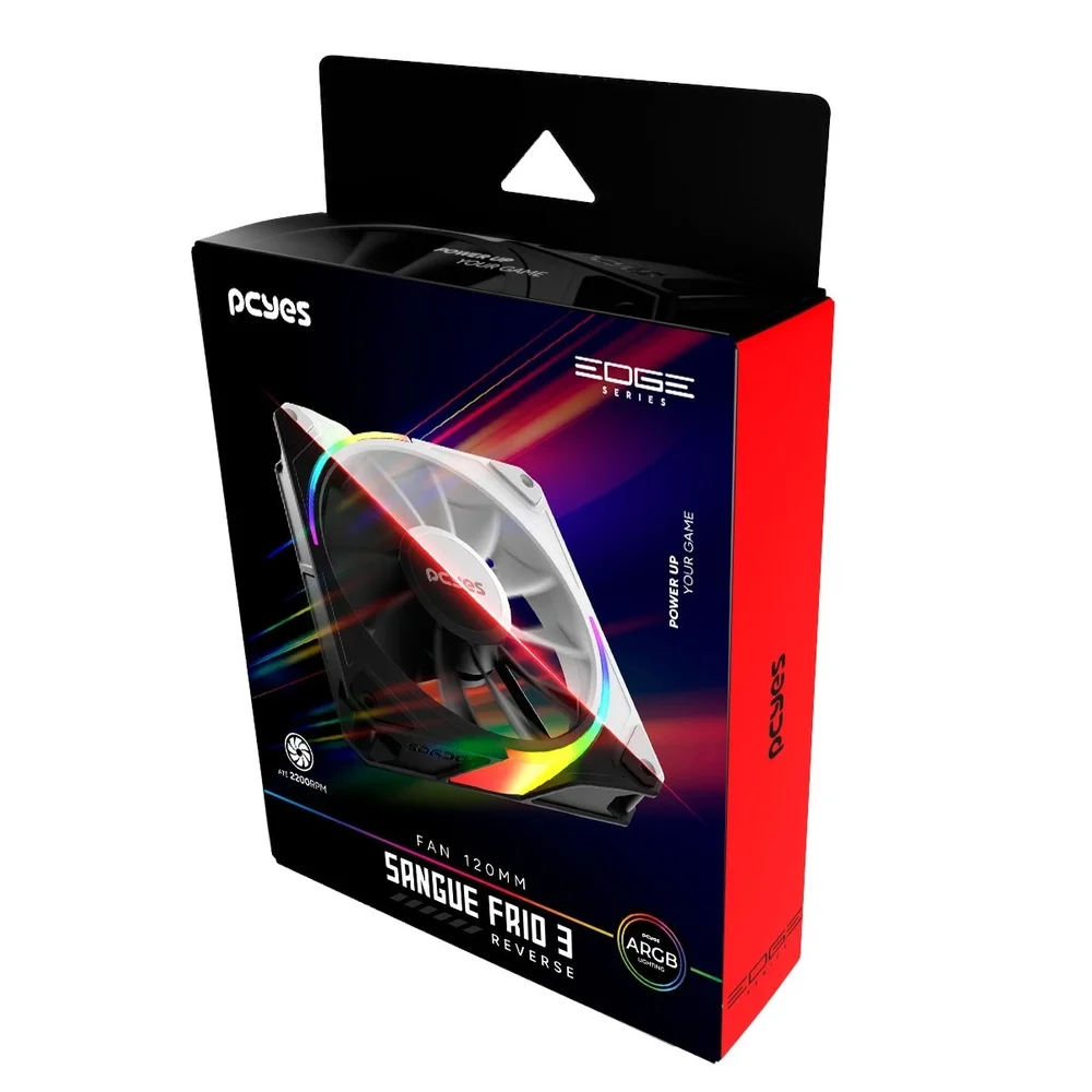 Imagem 5 de 5 do produto Cooler Fan Para Gabinete Sangue Frio 3 ARGB White Ghost Reverse 120mm PCyes