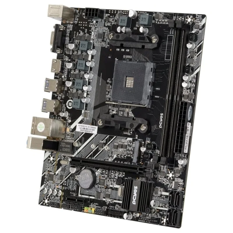 Imagem 3 de 5 do produto Placa Mãe PCyes B450, Amd Am4, 2x Ddr4 (max 64gb), M.2 Nvme, 4x Usb 3.0, Rede 1000, HDMI, Vga, M-atx - PCyb450-rz564