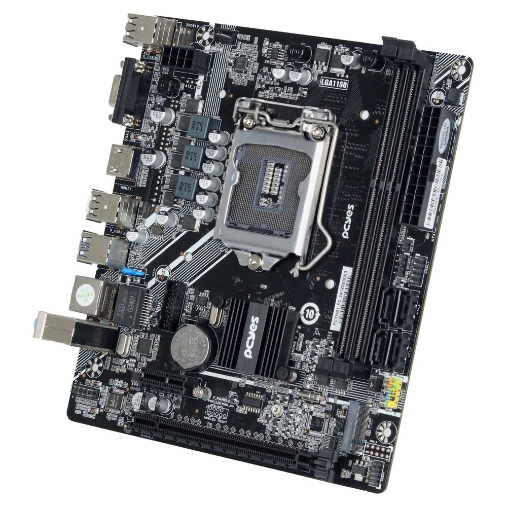 Imagem 4 de 5 do produto Placa Mãe PCyes H81 LGA  1150 2xDDR3 (max 16gb) M.2 Nvme 2xusb 3.0, 4xusb 2.0 Rede 1000 HDMI/vga M-atx - PCyh81-4g16