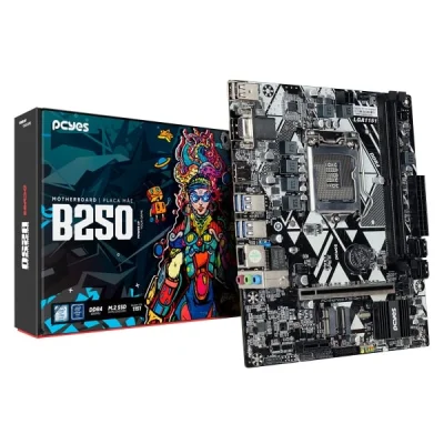 Placa Mãe PCyes B250 LGA 1151 2xDDR4 (max 64gb) M.2 Nvme 4xusb 3.2, 2xusb 2.0 Rede 1000 HDMI/vga/dp M-atx - PCyb250-9g64