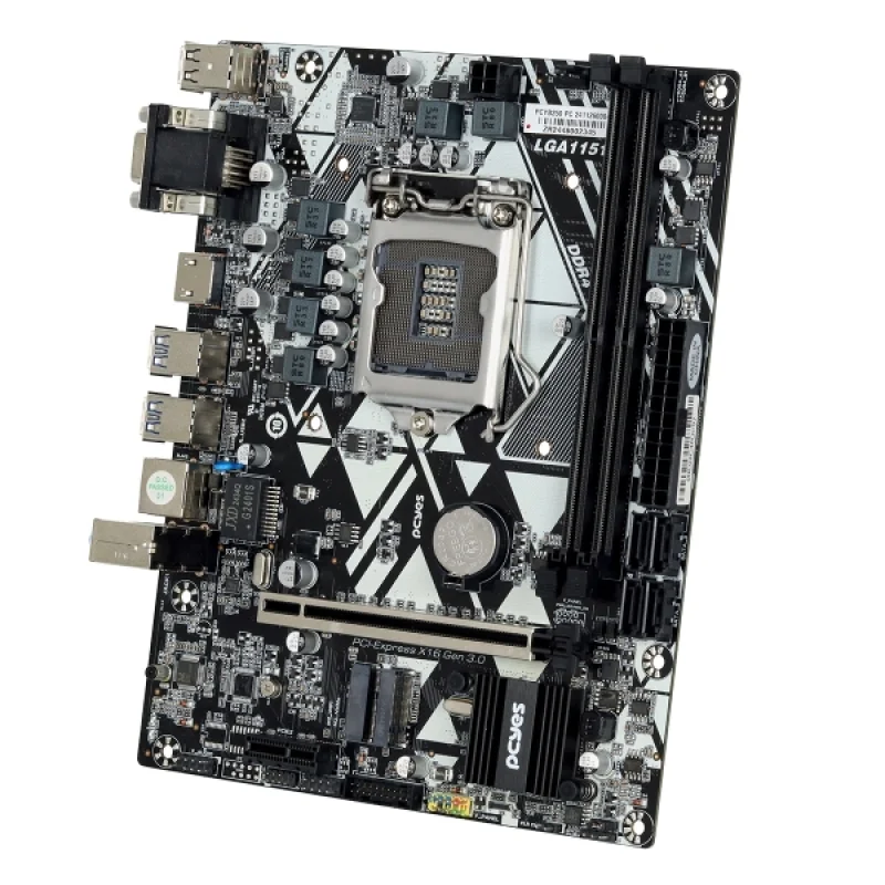 Imagem 2 de 5 do produto Placa Mãe PCyes B250 LGA  1151 2xDDR4 (max 64gb) M.2 Nvme 4xusb 3.2, 2xusb 2.0 Rede 1000 HDMI/vga/dp M-atx - PCyb250-9g64