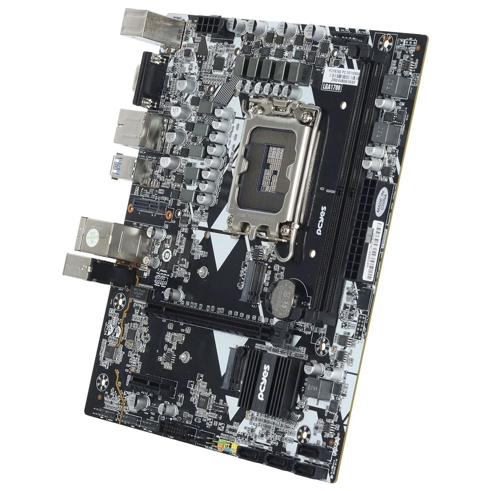 Imagem 2 de 5 do produto Placa Mãe PCyes B760 LGA 1700 2xDDR5 (max 64gb) M.2 Nvme 2xusb 3.0, 4xusb 3.0 Rede 1000 HDMI/dp/vga M-atx - PCyb760-14g64