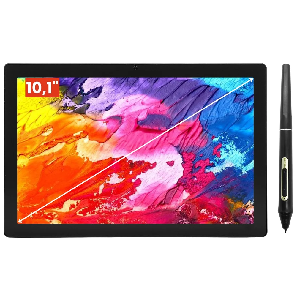Imagem 5 de 5 do produto Mesa Digitalizadora USB-C Com Display 10,1" Ips 800x1280 5080 Lpi 16.384 Níveis De Pressão Tomate