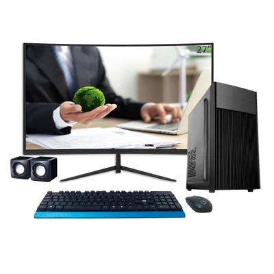 Computador Pc Corporativo i9 11ª Geração, 32gb Ram, Nvme 256gb, Gt 730 4gb, Monitor 27" Curvo 100hz + Caixinha de Som