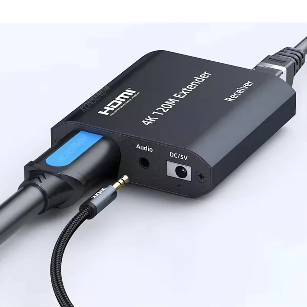 Imagem 2 de 5 do produto Extensor HDMI 4k C/ Audio Edid Via Cabo Rede Utp Ate 120 Mt