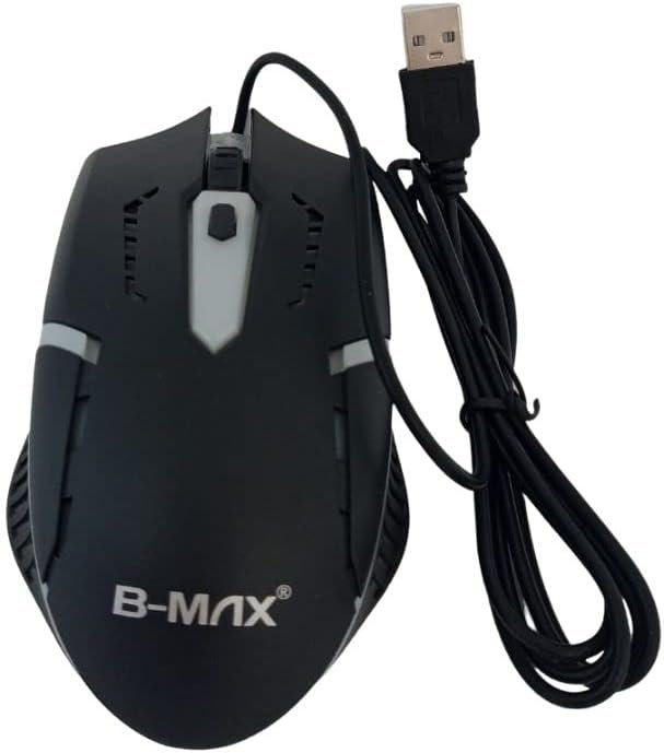 B-max Mouse Gamer Usb LED RGB 3200 Dpi Óptico Preto