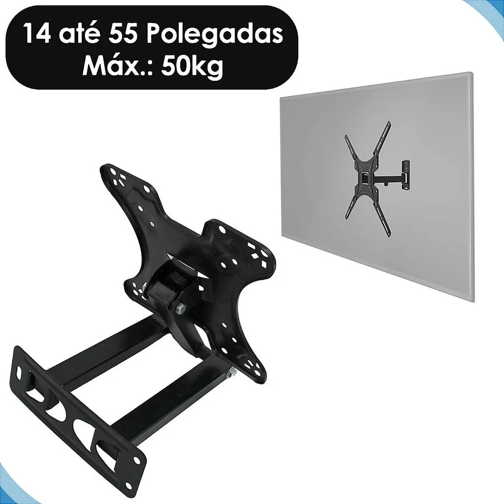 Imagem 4 de 5 do produto Suporte Tv Articulado 14 A 55 " Até 50kg Com Inclinação Ajustável