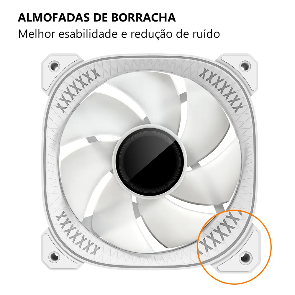 Kit 3 Cooler Fan 120mm Coolmoon Ty1, Pwm 4 Pinos, ARGB 3 Pinos, Branco, Silencioso, 800-1800 RPM, Com Controlador de LED 5