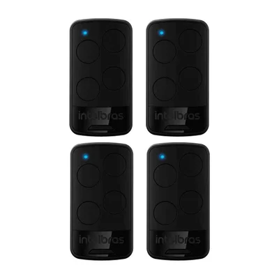 Kit 4 Controles Remoto Ep04 De 4 Botões Para Automatizador De Portão Black Intelbras