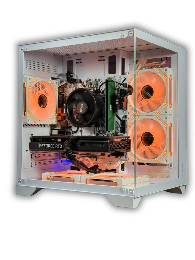 PC Gamer Aquario Branco | Ryzen 5 5500 | RTX 5060 8GB | 16gb | SSD Nvme 500gb | B550M | Win 11 Pro - Estilo, Força Real - view 2