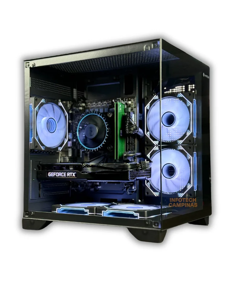 PC Gamer Black Intel i5 12400 | RTX 5060 Ti Gddr7 | 32gb Ddr4 | SSD 1TB Nvme | Gabinete Aquario 5 Fans - Setup Gamer Pronto Para Tudo - view 2