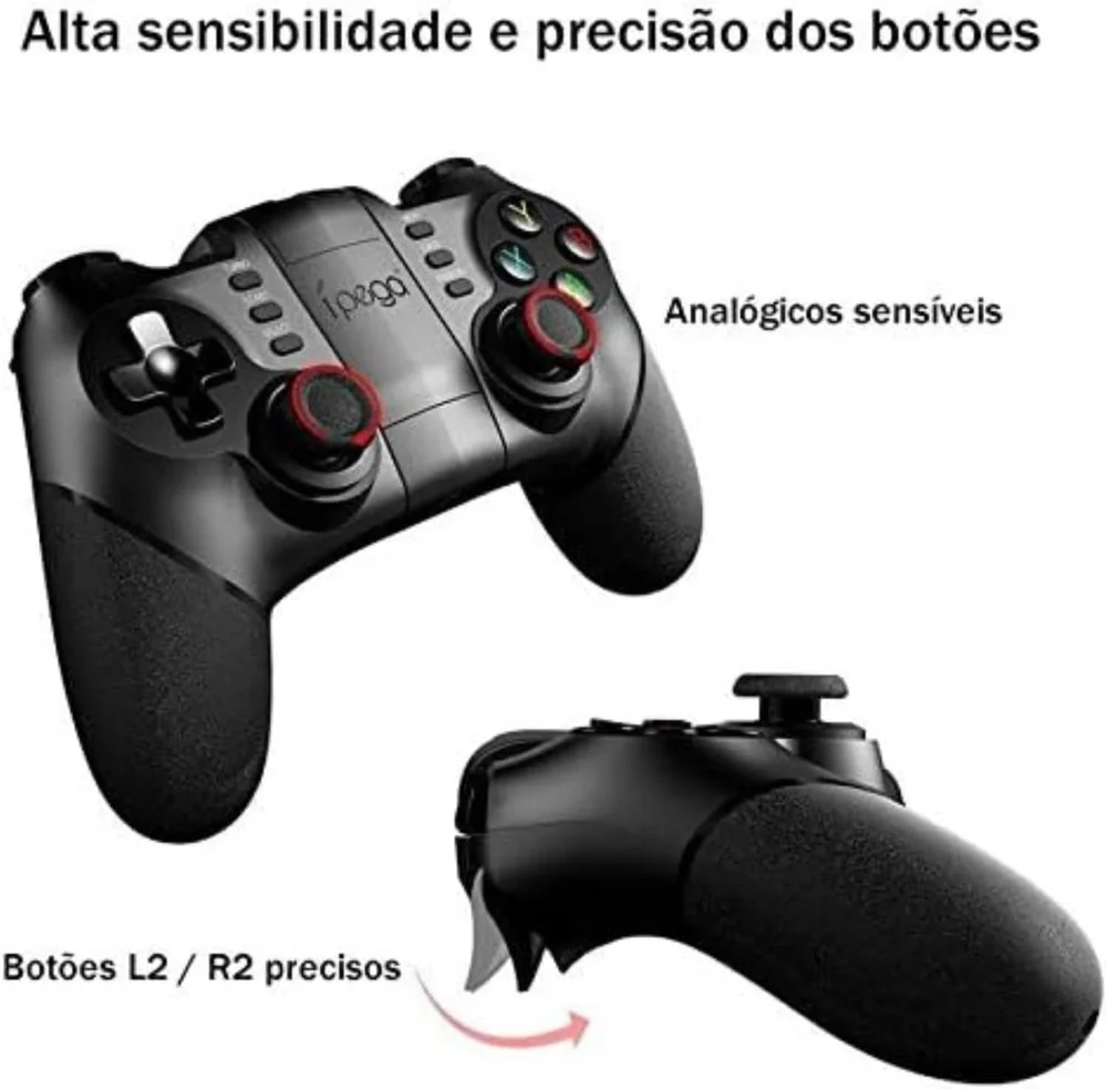 Controle Ípega 9076 Bluetooth Conectividade Sem Fio, Design Ergonômico E Compatibilidade Universal Para Uma Experiência