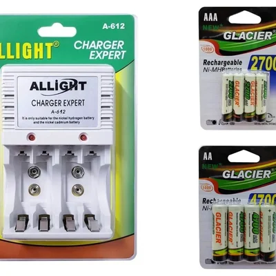 Carregador De Pilhas Aa Aaa 9v A-612 - Allight