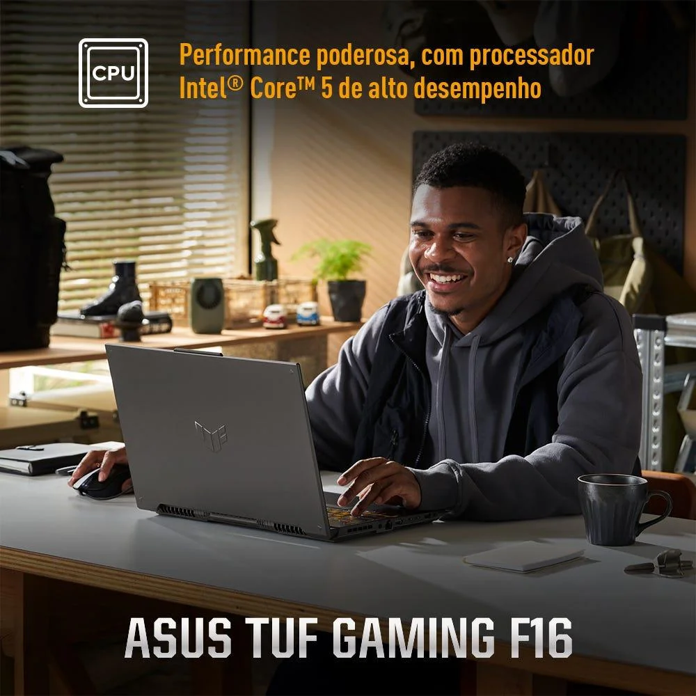 Imagem 5 de 5 do produto Notebook Asus Tuf Gaming F16 Fx607vu RTX4050 Intel Core 5 210h 16gb Ram 512gb SSD WINDOWS 11 Tela Nível Ips 16" LED 144hz Gray - Rl053w