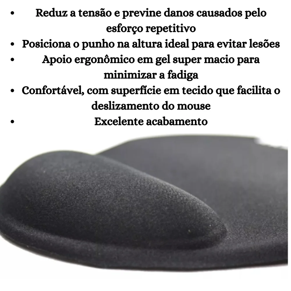 Mouse Pad Com Apoio Para O Pulso Almofadado Confortável Mouse Pad Com Apoio Para O Pulso Almofadado Confortável