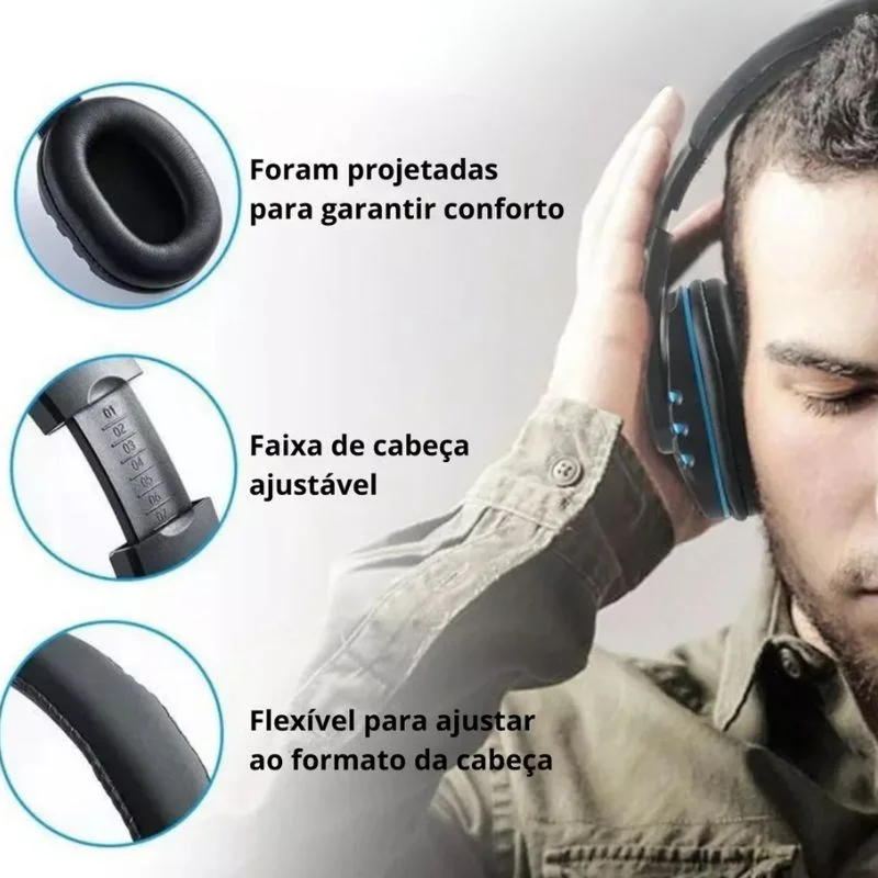 Imagem 2 de 5 do produto Fone De Ouvido Com Fio Gamer Headset PC