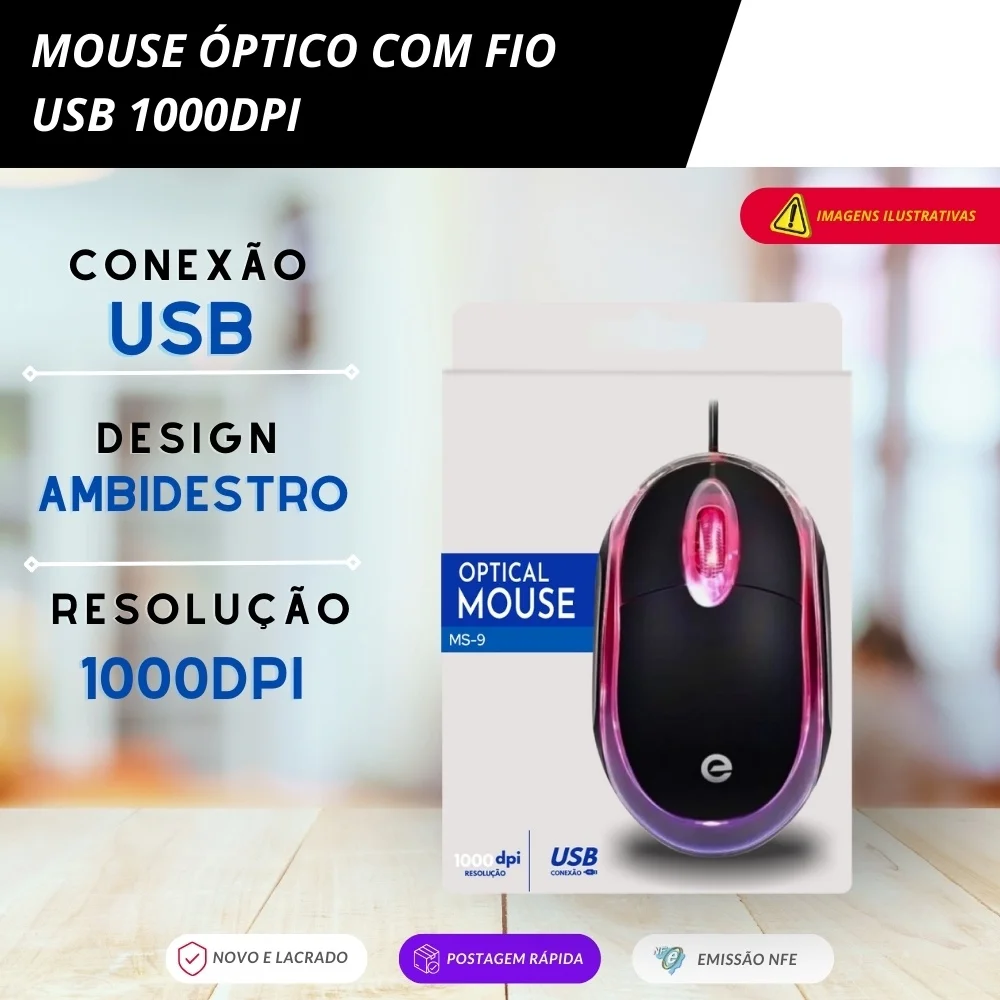 Imagem 3 de 5 do produto Mouse Pequeno Preto Básico Usb 2.0 Compatível Notebook PC Kit 5 Unidades