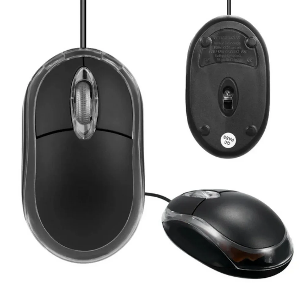 Imagem 5 de 5 do produto Mouse Pequeno Preto Básico Usb 2.0 Compatível Notebook PC Kit 5 Unidades